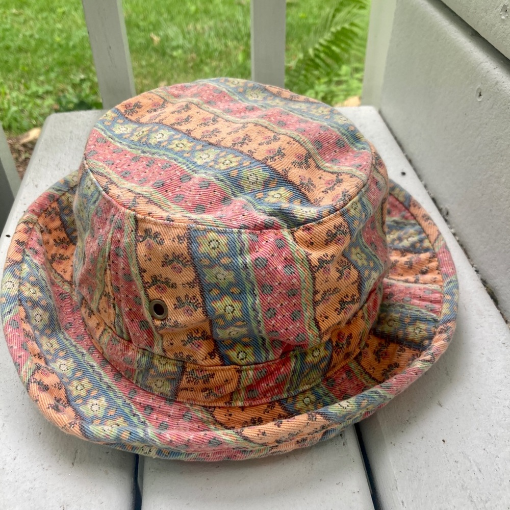 Vintage 90s 2000s Gap Pastel Tribal Bucket Hat